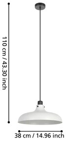 Eglo 43825 - Luster na lanku MATLOCK 1xE27/40W/230V