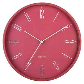 Dizajnové nástenné hodiny Karlsson 5988RDtmavoružové, priemer 30 cm