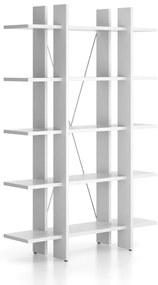 Kancelársky regál vysoký krátky SOLID, 1250 x 400 x 1825 mm, biela