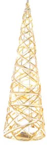 ACA Lighting LED dekoračná tromček 40 cm, teplá biela, 20 LED, 3xAA, zlatá farba
