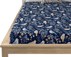 Obliečka z mikrovlákna DENIM Vtáčiky modrá 90x200 cm