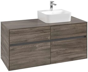 VILLEROY &amp; BOCH Collaro závesná skrinka pod umývadlo na dosku (umývadlo vpravo), 4 zásuvky, 1200 x 500 x 548 mm, Stone Oak, C09900RK