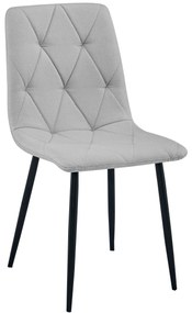 Svetlo sivá jedálenská stolička LIBRA s čiernymi nohami