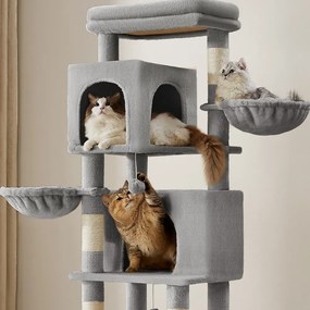 Feandrea Mačací strom TRISTAN, 57x45x175cm, šedá