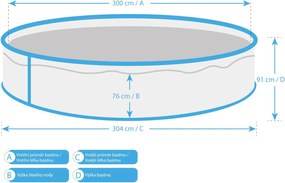 Marimex | Bazén Marimex Orlando 3,05x0,91 m s príslušenstvom - motív šedý | 10303042