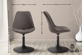 Stolička Maverick B - látka, podnož kov čierna matná - Tmavo sivá