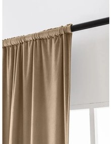 Svetlohnedý zatemňovací záves VELVET 140x250 cm Zavesenie: Kovové krúžky
