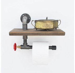 Držiak toaletného papiera s policou BORURAF 22x31 cm smrek