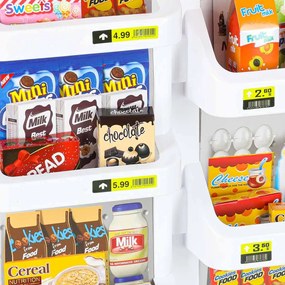 KIK Detský supermarket – súprava 47 dielov, pokladňa s čítačkou čiarových kódov a vozíkom