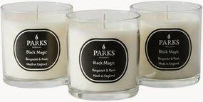 Ručne vyrobené vonné sviečky Black Magic (Bergamot, Rose & Patchouli), 3 ks