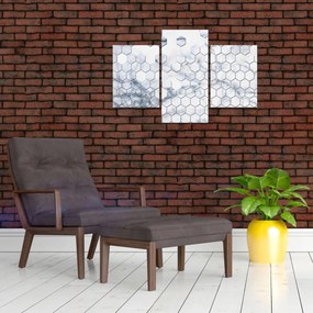 Obraz - Mramorované hexagóny (90x60 cm)