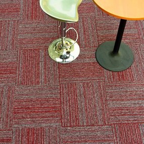 Tapibel, Kobercový štvorec Coral Lines 60380-50 červeno-šedý 50 x 50 cm, chodba / predsieň