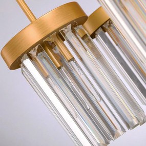 Toolight - Krištáľové závesné svietidlo 7xE27 60W, zlatá, OSW-08915