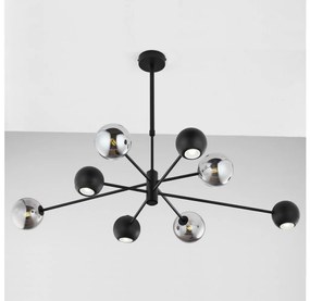 Jupiter 1975 - Luster na tyči MOKA 4xGU10/10W/230V + 4xG9/10W/230V čierna/chróm