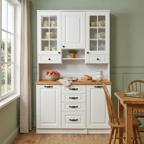 Kredenc 120 LADY biela, biela/crystal white