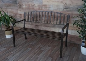 Záhradná lavička F43 2-miestna - práškovaná oceľ, 128 cm - Bronzová