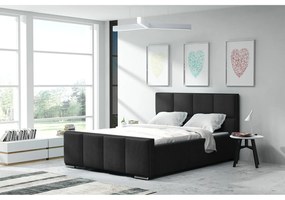 Posteľ OLIVIA 13 STANDARD 140x200 cm - strieborné nohy Tmavohnedá