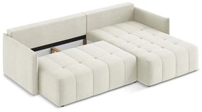 Béžová rozkladacia/s úložným priestorom rohová pohovka (pravý roh/s leňoškou) Moku – Makamii
