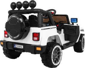Ramiz Detské terénne auto Full Time 4WD biele na diaľkové ovládanie + pohon 4x4 + LED audio + úložný priestor