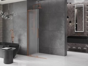 Mexen Velar L, posuvná sprchová zástena Walk-in 100 x 200 cm, 8mm sklo námraza, medená matná, 871-100-003-33-65