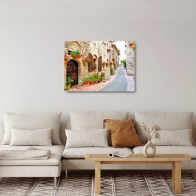 Sklenený obraz - Malebná Talianska ulička (70x50 cm)