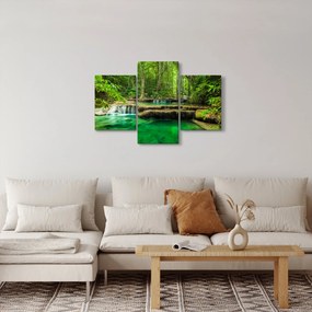 Obraz - Vodopád Erawan v Kanchanaburi, Thajsko (90x60 cm)