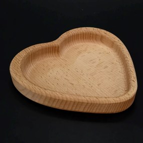 AMADEA Drevená miska v tvare srdca, masívne drevo, rozmer 13,5x13,5x2 cm