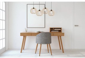 Závesné svietidlo Timber 9, 4x drevené tienidlo