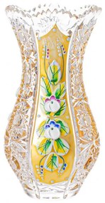 Broušená váza, Zlatá, Royal Crystal, 15,5 cm