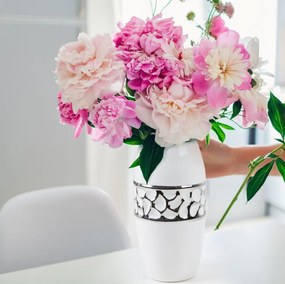 Dekoračný tanier MADLEN 2 biely / strieborný