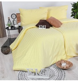 Obliečky damaškové žlté EMI, Predĺžený set jednolôžko obsahuje 1x 140x220 + 1x 70x90