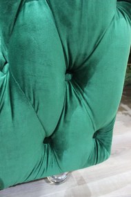 Zelená exkluzívna zamatová 2-sedačka OLIVIA 164cm