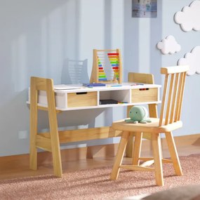 Detský rastúci stôl s úložným priestorom, biely