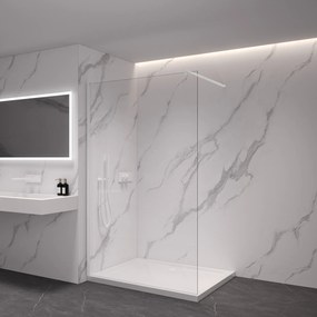 CERANO - Sprchová zástena Walk-in Onyx Ľ/P - guľatá vzpera - biela matná, transparentné sklo - 130x200 cm, CER-CER-482977