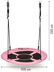 Záhradná hojdačka bocianie hniezdo 100 cm ECOTOYS ružová