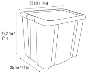 Plastové úložné boxy EKO s vekom a kolieskami PACK 2x 35l a 2x 36l
