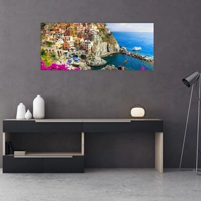 Obraz - Talianska dedinka Manarola (120x50 cm)