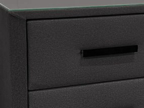 Nočný stolík s 2 zásuvkami Joy, grafitovo šedá látka