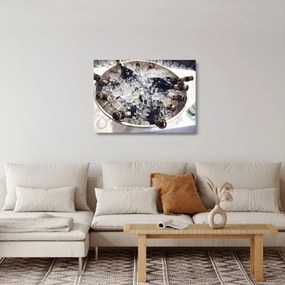 Sklenený obraz - šampanské v ľade (70x50 cm)