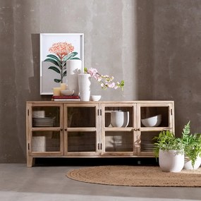 Vitrína z mangového dreva v prírodnej farbe 160x71 cm – Ixia