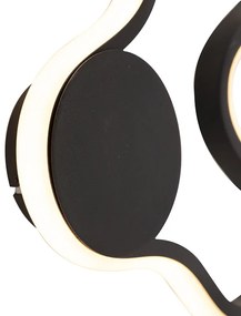 Moderné nástenné svietidlo čierne vrátane LED - Plomp