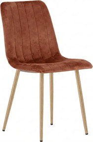 Gaštanovohnedá zamatová stolička LAVA
