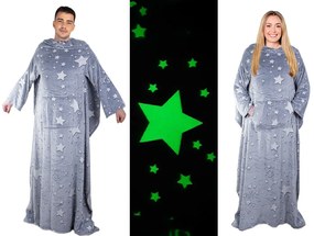 VERK Svietiaca deka s rukávmi - sivá