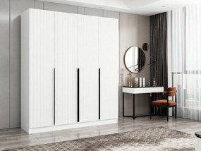 Minimalistická šatníková skriňa Simplia 210 x 180 x 52 cm, biela