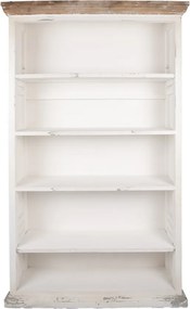 Biela antik drevená knoihovna Christiane - 116*36*195 cm