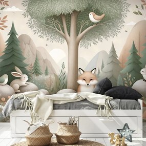 Samolepiaca tapeta lesná rozprávka s líškou