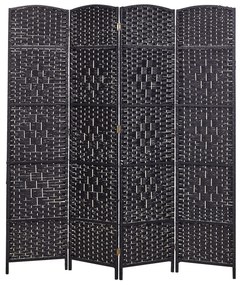 4-dielny skladací paraván 178 x 163 cm čierny LAPPAGO Beliani