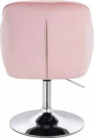 LuxuryForm DESIGN Stolička AVOLA VELUR na striebornom tanieri - svetlo ružová