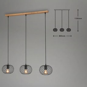 Brilo 4037-035 - Závesný luster na lanku 3xE27/40W/230V