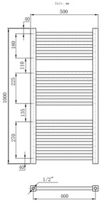 Erga Proper, vykurovacie teleso 1000x500 mm, 566W, biela, ERG-LAV-PROP-10050-WH
